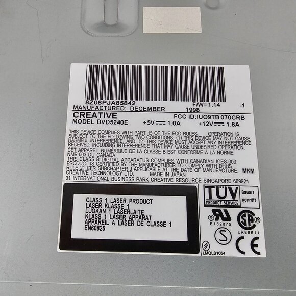 Untested Creative PC-DVD Dxr2 DVD5240E 5X IDE DVD-ROM CDROM Optical Drive - Picture 3 of 9